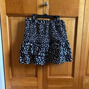 Leopard mini tiered skirt